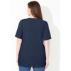 Catherines Women's Plus Size Suprema Embroidered Scoopneck Tee - 3 of 4