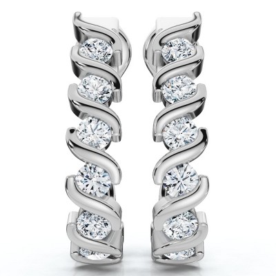 Pompeii3 3/8ct Diamond Hoop Earrings 14K White Gold