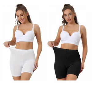 Allegra K Women's Mid-Thigh Boxer Full Coverage Soft Stretch Boyshorts 2 Packs - 1 of 4