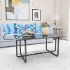 NicBex Modern 39.37" Rectangle Coffee Table with Tempered Glass Top and Metal Cross Legs for Living Room and Bedroom - 4 of 4