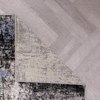 Adare Blue and Gray Abstract 5' x 7' Synthetic Area Rug