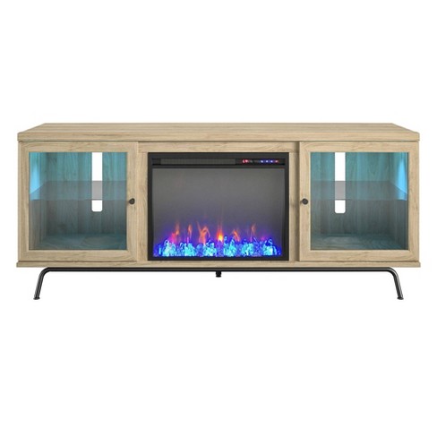 70" Aronson Fireplace TV Stand Blonde Oak - Room & Joy: Electric, Fits up to 120lbs - image 1 of 4