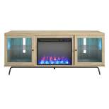 70" Aronson Fireplace Tv Stand Blonde Oak - Room &