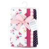 Hudson Baby Infant Girl Cotton Flannel Burp Cloths, Butterfly Floral 4-Pack, One Size - 2 of 4