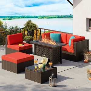 Celebalcony 6 Piece Sectional Seating Group With Cushions - 1 of 4