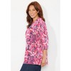 Catherines Women's Plus Size Easy Fit 3/4 Sleeve V-Neck Tee - 4 of 4