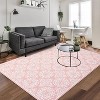 Washable Hallway Runner Rug Machine Washable Modern Floral Low Pile Area Rug with Rubber Backing Foldable Carpet - 2 of 4