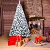 7ft PVC Flocking Christmas Tree 1300 Branches Spread Out Tree Realistic Easy Setup for Home Office Party Holiday Decoration As Shown - 3 of 4
