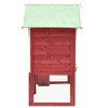 vidaXL Rabbit Hutch 2-Tier Bunny Cage with Pull Out Tray House Solid Fir Wood - Red and White - 3 of 4