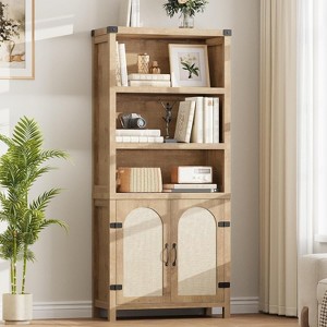 Tall Bookshelf with Storage, Bookcases and Bookshelves with Doors, 5 Tier Storage Cabinet for Home Office, Living Room - 1 of 4