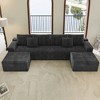 137.8"70.9" Plush Corduroy 4-Piece Modular Sectional Sofa with No Assembly Required and Comfortable Chaise Lounge - 2 of 4