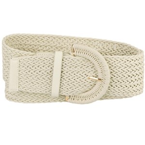 Allegra K Women's Wide Woven Waist Belts Braided Belts for Dress Chunky Buckle 23.62-35.43" - 1 of 4