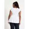 June + Vie by Roaman's Women's Plus Size Smocked Peplum Top - 3 of 4