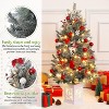 3FT Artificial Snow Flocked Christmas Tree with Snowflake Light Box Base,Pre-Lit Mini Christmas Tree with 78 Led Light£¬8 Mode Battery Box ,2pcs - 3 of 4