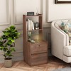 VYNXARIA Modern Brown Nightstand: Charging Station, Night Light, Bookshelf in One for Bedroom Bliss - 3 of 4