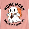 Girls' - Instant Message - Ghost Homework Doesn't Scare Me Fitted Short Sleeve Graphic T-Shirt - image 2 of 4