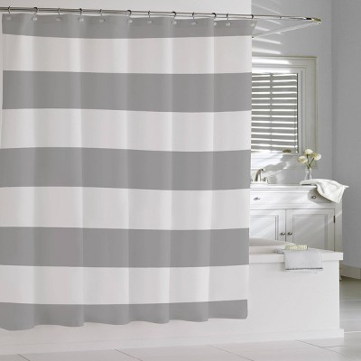 Stripe Shower Curtain Gray Cassadecor, Gray And White Striped Shower Curtain Bathroom