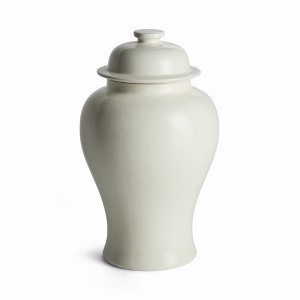 Plum & Post Koa Lidded Ginger Jar Small - White Ceramic Décor - 1 of 1