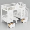 Twin Over Twin Convertible Loft Bed with Table and Benches, Playhouse Design, Solid Wood Frame, for Kids Bedroom - 4 of 4