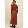 Pinkblush Brown Knit Contrast Top Satin Maternity Midi Dress - 3 of 3