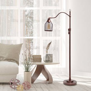 Vintage Arched Floor Lamp with Iron Mesh Shade Red - Lalia Home: UL Listed, Adjustable Height, Metal Body - 1 of 4