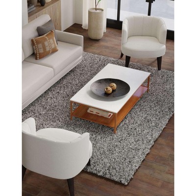 Cloud Gray High Pile Shag Rectangular Area Rug