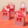 4pk Petite Square Bow Striped Gift Bags Red/White - Spritz™ - 2 of 3