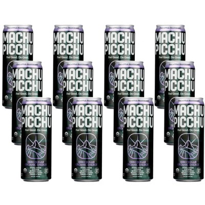 Machu Picchu Organic Pineapple Blueberry Energy Drink Zero Sugar - Case of 12/12 oz