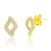 Bella Silver Sterling Silver, Pave CZ Marquise Necklace & Earrings Set - Gold Plated - Gold - 16+2 Inch - 2 of 4