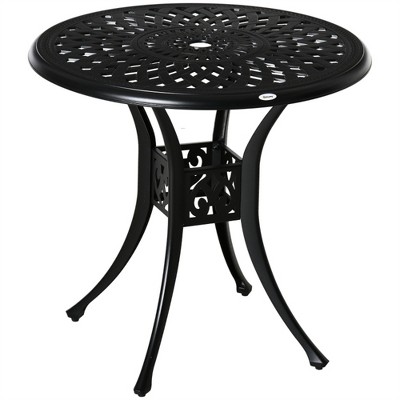 Maggift Patio End Tables, Modern Decorative Side Tables, Stylish Design for Patio, Living Room, Indoor and Outdoor Use, Black, 30.75"*30.75"*29.25"