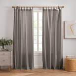 Rhodes Solid Tab-Top Window Curtain, Set of 2 - Elrene Home Fashions