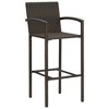 vidaXL Bar Stools 4 pcs Brown Poly Rattan - 2 of 4