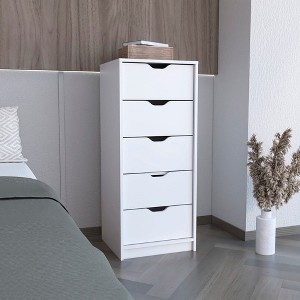 CAVINAS  5 Drawers Dresser for Bedroom,Modern Drawers with Free Handle for Kids Room,Living Room,Entry and Hallway,White/Black/Brown - 1 of 4