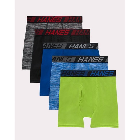 Hanes Boys' 5pk X-Temp Boxer Briefs - Green S