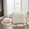 Chenille Bean Bag Chair with Footstool and Foam Filling, Soft Square Lazy Sofa with Armrests for Indoor Use-Baofuwish - 3 of 4
