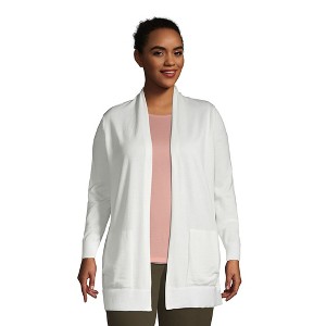 Lands' End Women's Long Sleeve Open Long Cardigan Sweater - 1 of 4