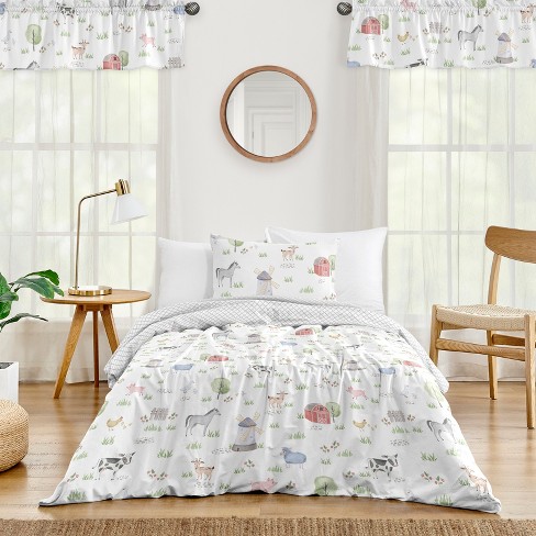 Sweet Jojo Designs Gender Neutral Unisex Twin Comforter Bedding Set Farm Animals Multicolor 4 pc - image 1 of 4