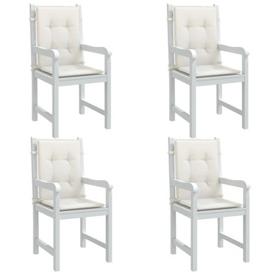 vidaXL Lowback Chair Cushions 4 pcs Melange Cream 39.4"x19.7"x1.6" Fabric