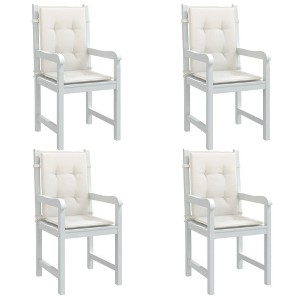vidaXL Lowback Chair Cushions 4 pcs Melange Cream 39.4"x19.7"x1.6" Fabric - 1 of 4