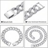 Iced Out Diamond Link Chain Bracelet Set for Men Women, Hip Hop Jewelry Gift for Boys - 3 of 4