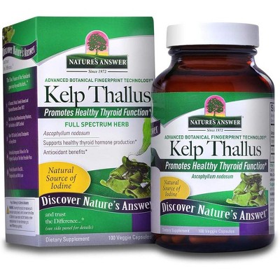 Nature's Answer - Kelp Thallus, Vegan Caps 100 Ct