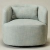 KINWELL Textured Linen Blend Weave Upholstered Swivel Barrel Accent Chair - 4 of 4