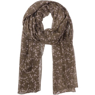 INSPIRE CHIC Women's Floral Printed Long Lightweight Soft Sheer Scarves for All Season 1Pc