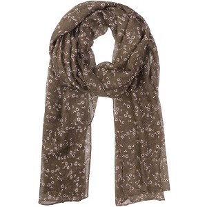 INSPIRE CHIC Women's Floral Printed Long Lightweight Soft Sheer Scarves for All Season 1Pc - 1 of 4