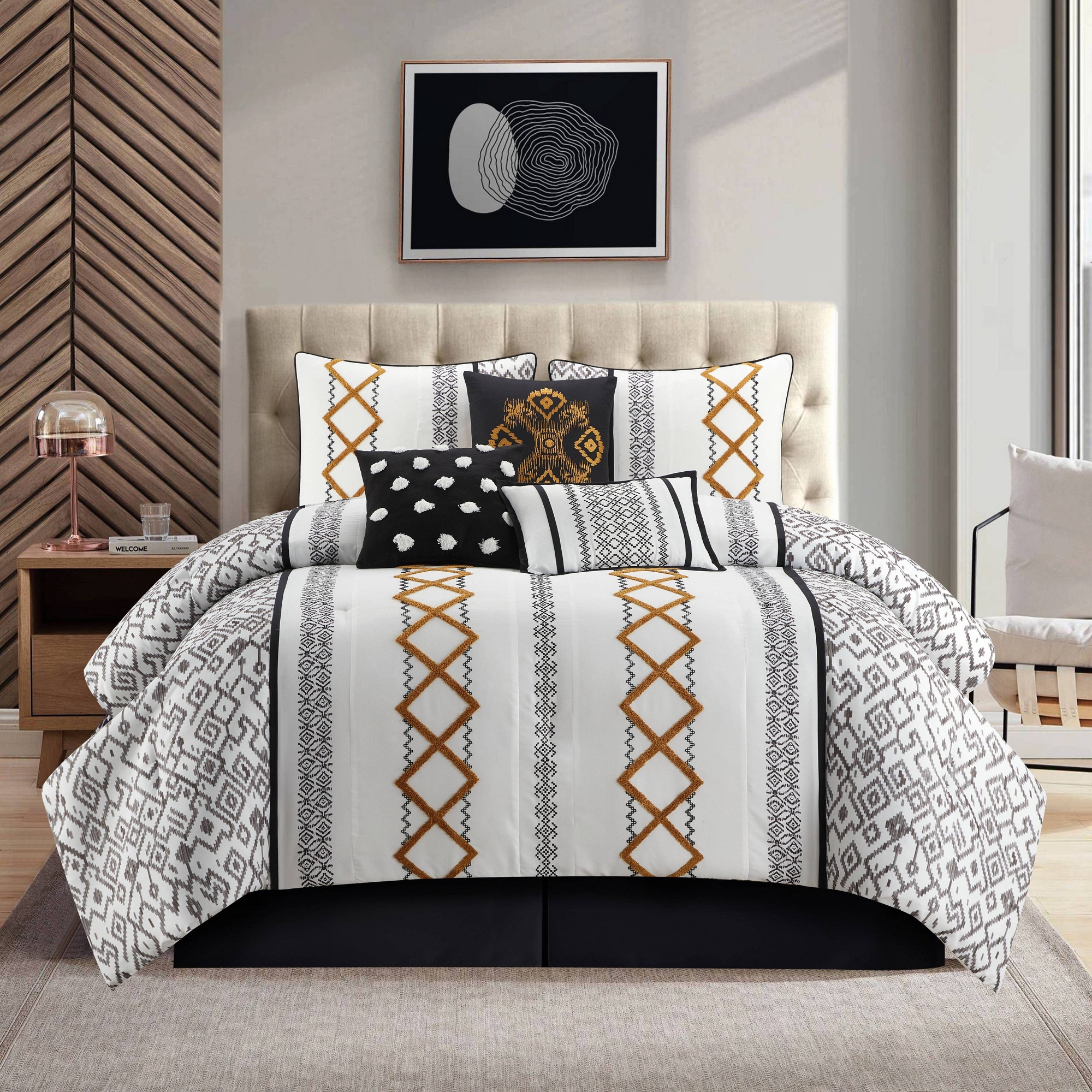 Nanshing 7pc King Anthony Comforter Set Gold