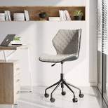 Deluxe Modern Height Adjustable Office Armless Task Chair- Gray- Techni Mobili