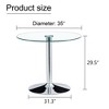 Sapphtopaz Round Dining Table Tempered Glass Kitchen Table Dining Room Table with Metal Pedestal Base for Dining Room, Small Spaces - 2 of 4