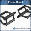 Unique Bargains Cycling Bike Pedal 9/16" Spindle Aluminum Alloy Bicycle Flat Pedal for Road Mountain BMX MTB Bike Black - 4 of 4