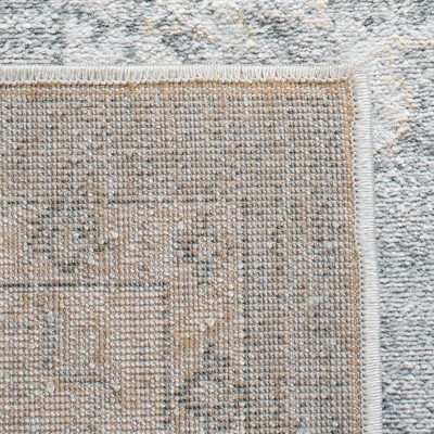 Isabella 8' Round Grey and Cream Synthetic Oriental Rug