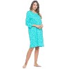 Casual Nights Women's Henley Nightshirts Set of 2, Floral 3/4 Sleeve Nightgowns & Solid Sleepwear Shirt - 4 of 4